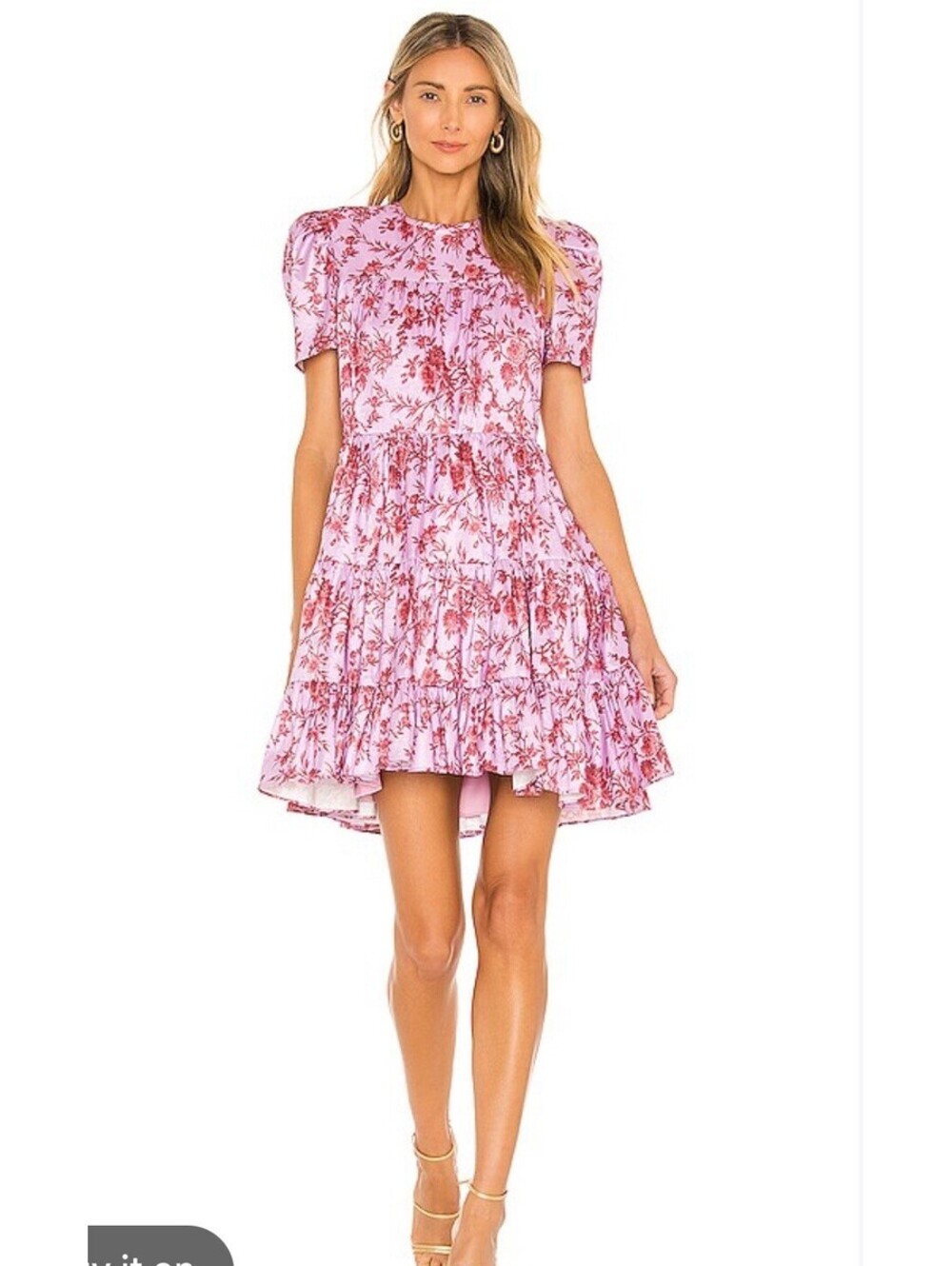 LIKELY River Dress in Sheer Lilac SIZE 12 Pink Floral
